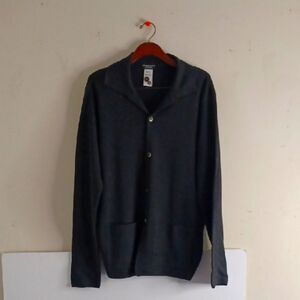 Men's Gray Button-Up Sweater